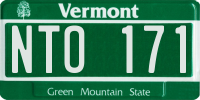 VT license plate NTO171
