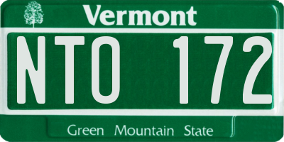 VT license plate NTO172