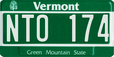 VT license plate NTO174
