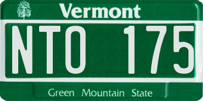 VT license plate NTO175