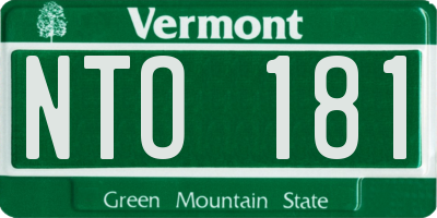 VT license plate NTO181
