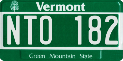 VT license plate NTO182