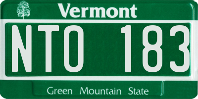 VT license plate NTO183