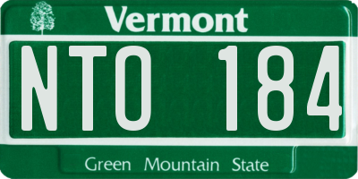 VT license plate NTO184