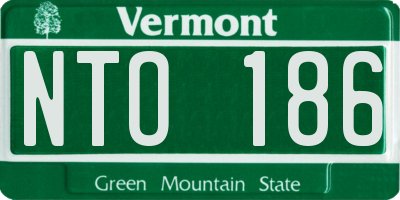 VT license plate NTO186