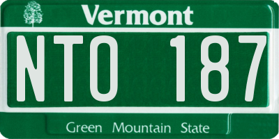VT license plate NTO187