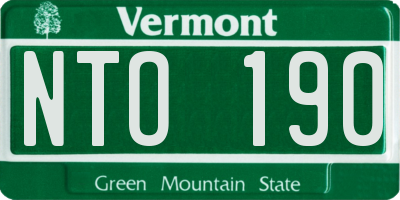 VT license plate NTO190