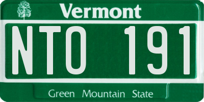 VT license plate NTO191