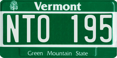 VT license plate NTO195