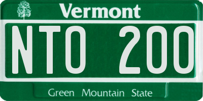 VT license plate NTO200