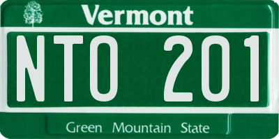 VT license plate NTO201