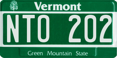 VT license plate NTO202