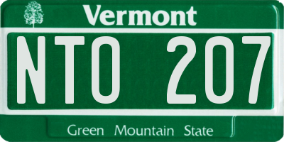 VT license plate NTO207