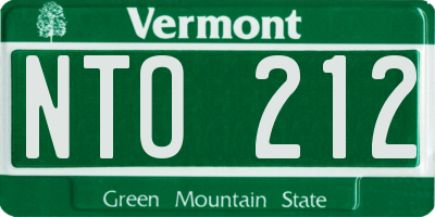 VT license plate NTO212