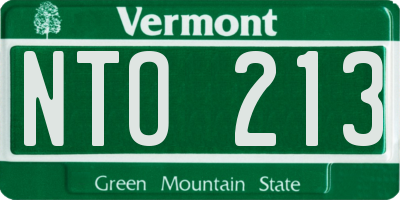 VT license plate NTO213