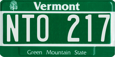 VT license plate NTO217