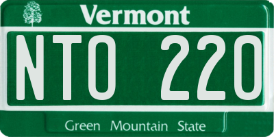 VT license plate NTO220