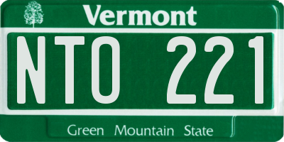 VT license plate NTO221