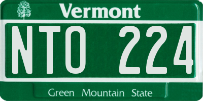 VT license plate NTO224