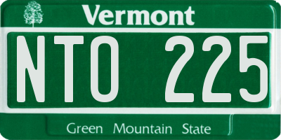 VT license plate NTO225
