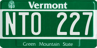 VT license plate NTO227