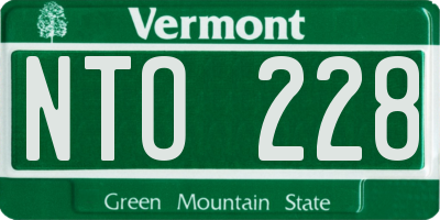 VT license plate NTO228