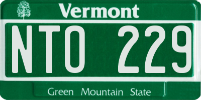 VT license plate NTO229
