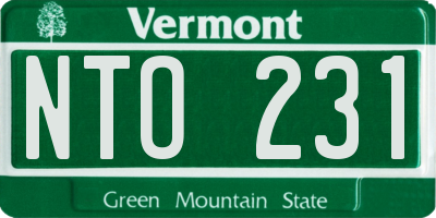 VT license plate NTO231
