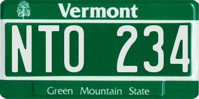 VT license plate NTO234