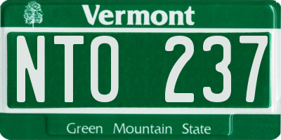 VT license plate NTO237