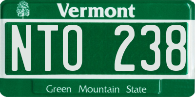 VT license plate NTO238