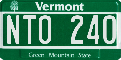 VT license plate NTO240