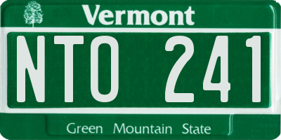 VT license plate NTO241