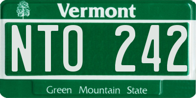 VT license plate NTO242