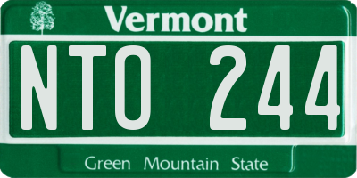 VT license plate NTO244
