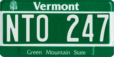 VT license plate NTO247