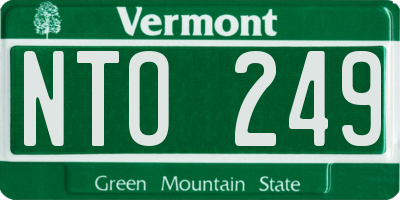 VT license plate NTO249