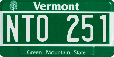 VT license plate NTO251