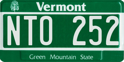VT license plate NTO252