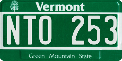 VT license plate NTO253