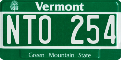 VT license plate NTO254