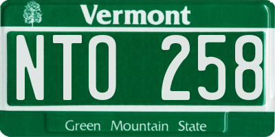 VT license plate NTO258