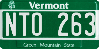 VT license plate NTO263