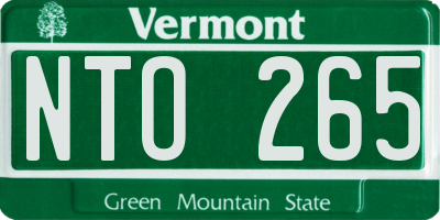 VT license plate NTO265