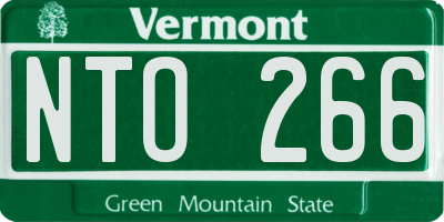 VT license plate NTO266
