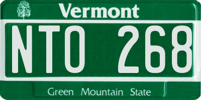 VT license plate NTO268