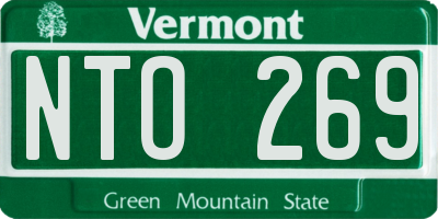 VT license plate NTO269