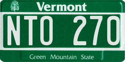 VT license plate NTO270