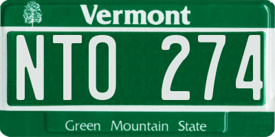 VT license plate NTO274