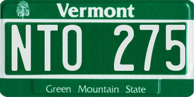 VT license plate NTO275